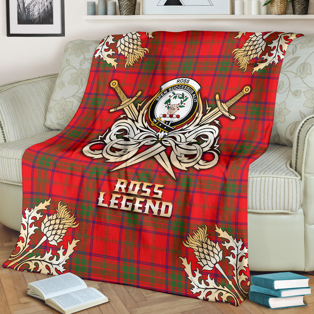 Ross Modern Tartan Gold Courage Symbol Blanket - SP