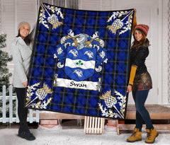 Swan Tartan Crest Premium Quilt - Gold Thistle Style SP