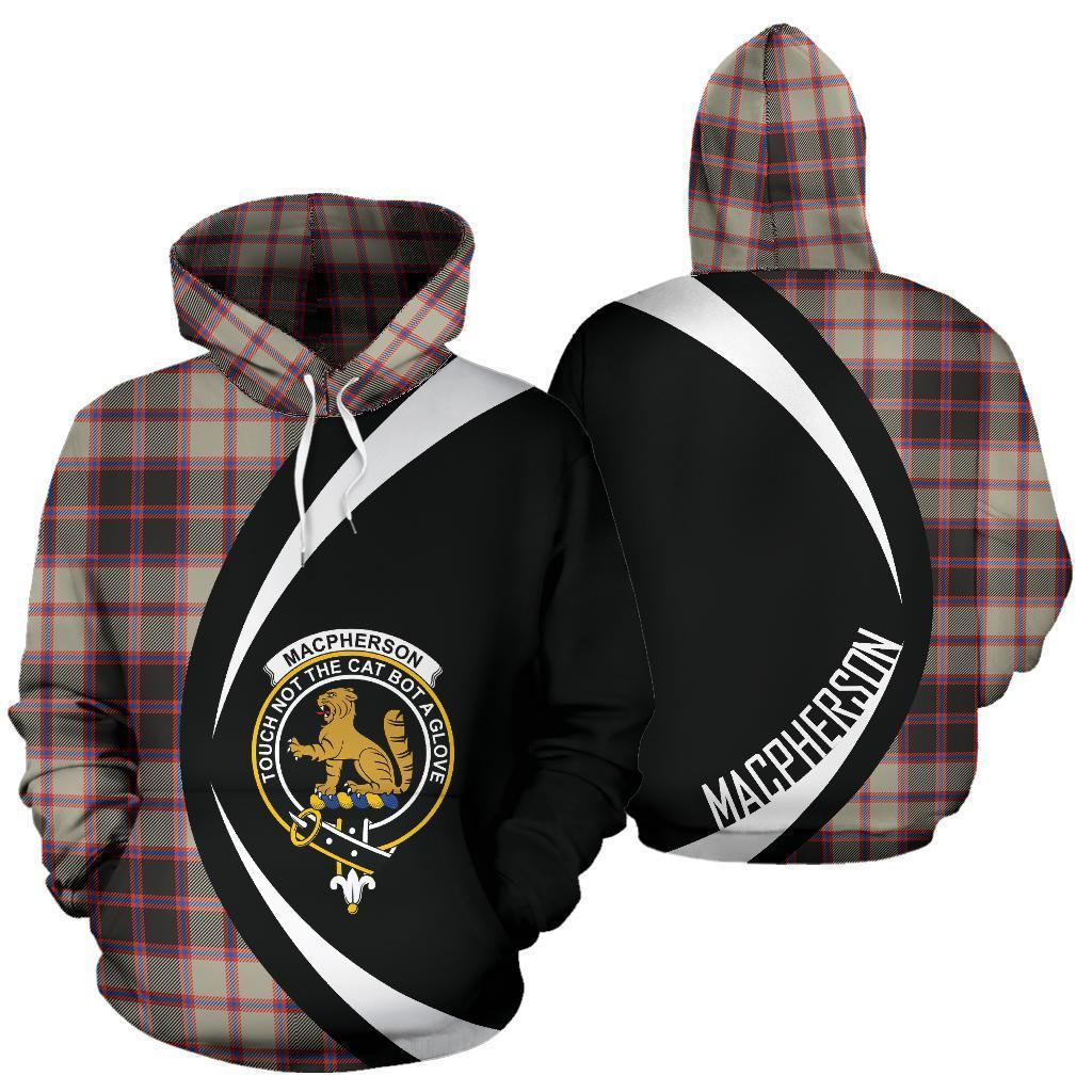 MacPherson Hunting Ancient Tartan Crest Hoodie - Circle Style