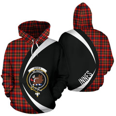 Innes Modern Tartan Crest Hoodie - Circle Style