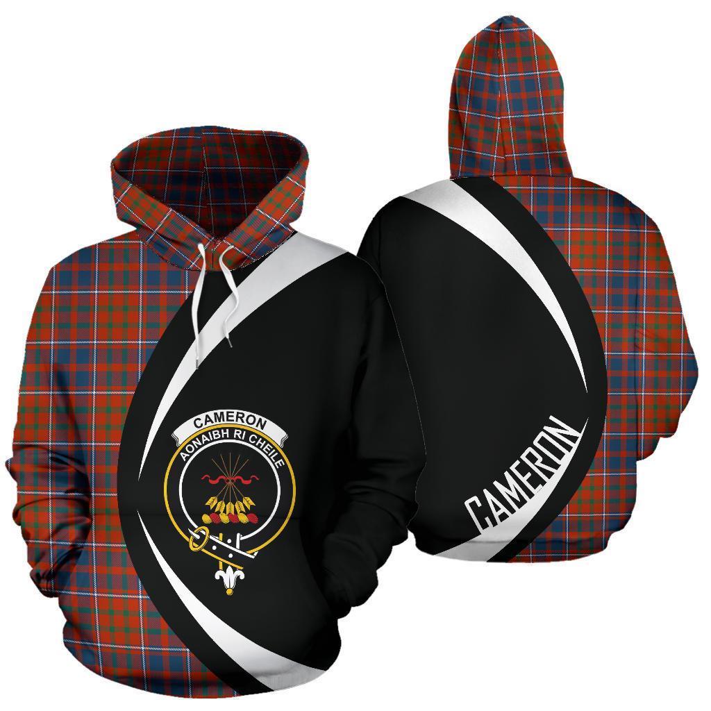 Cameron of Lochiel Ancient Tartan Crest Hoodie - Circle Style