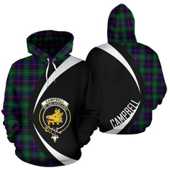 Campbell of Cawdor Modern Tartan Crest Hoodie - Circle Style