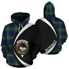 MacDonald of the Isles Hunting Modern Tartan Crest Hoodie - Circle Style