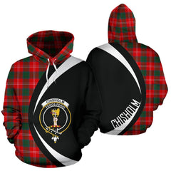 Chisholm Modern Tartan Crest Hoodie - Circle Style