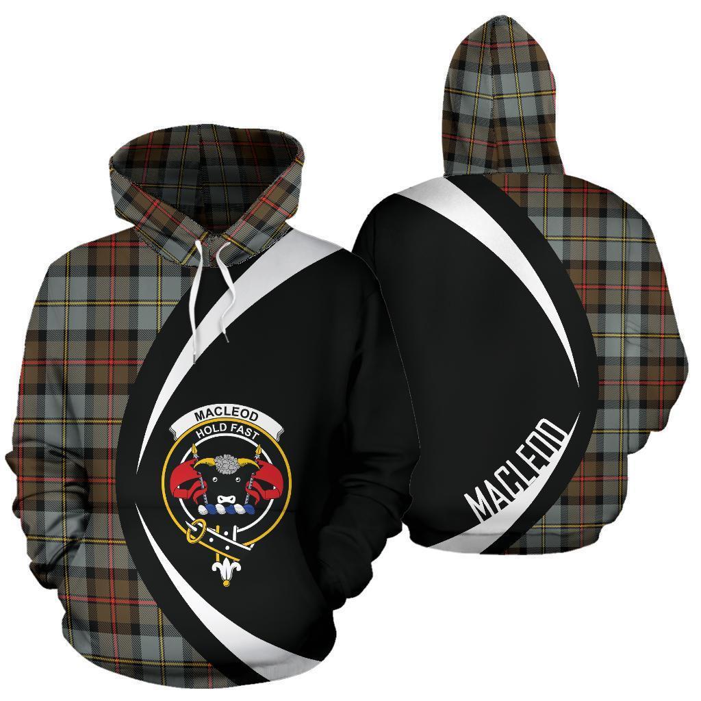 MacLeod of Harris Weathered Tartan Crest Hoodie - Circle Style