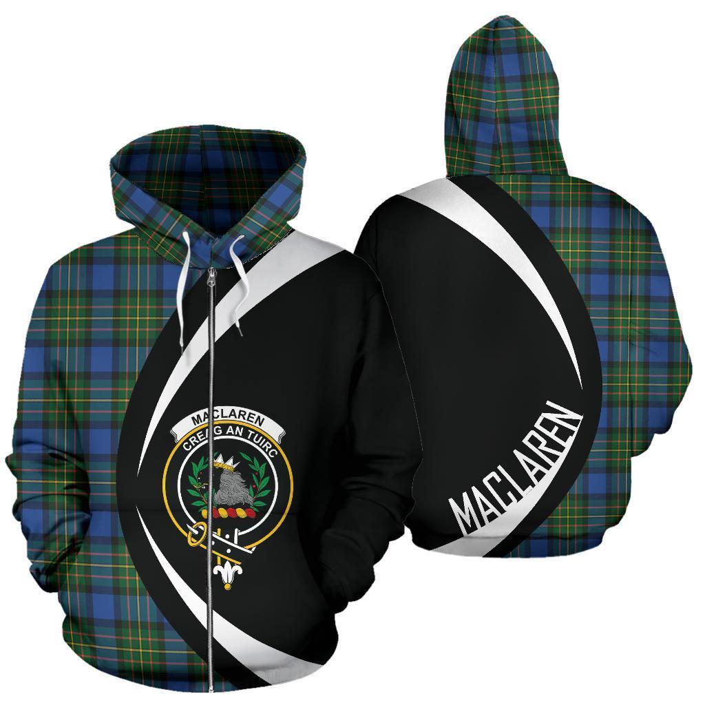 MacLaren Ancient Tartan Crest Zipper Hoodie - Circle Style