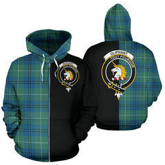Oliphant Modern Tartan Crest Zipper Hoodie - Half Of Me Style
