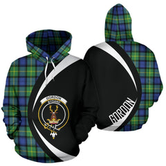 Gordon Old Ancient Tartan Crest Hoodie - Circle Style