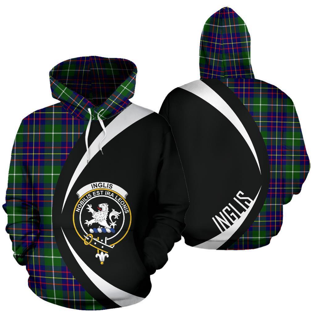 Inglis Modern Tartan Crest Hoodie - Circle Style