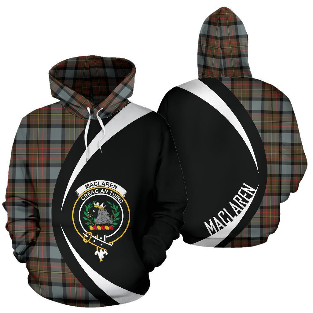 MacLaren Weathered Tartan Crest Hoodie - Circle Style
