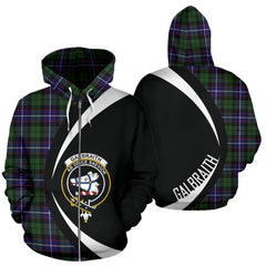 Galbraith Modern Tartan Crest Zipper Hoodie - Circle Style