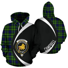 Campbell of Breadalbane Modern Tartan Crest Hoodie - Circle Style