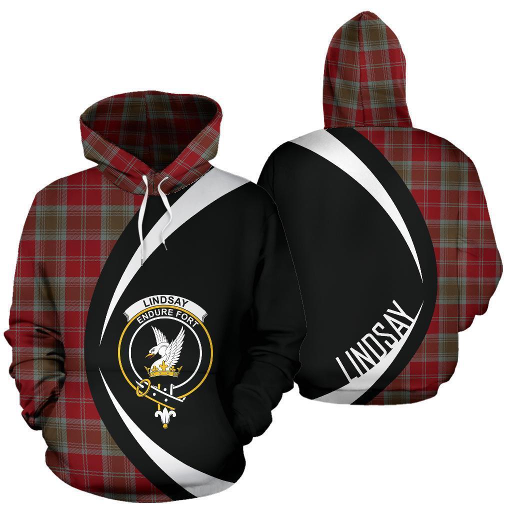 Lindsay Weathered Tartan Crest Hoodie - Circle Style