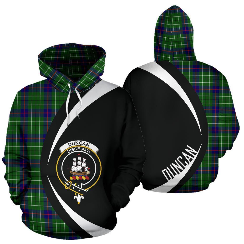 Duncan Modern Tartan Crest Hoodie - Circle Style