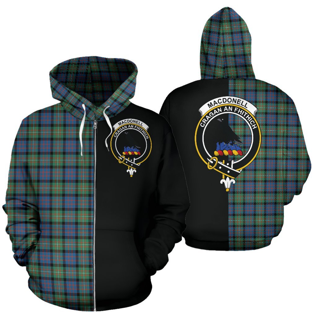 MacDonnell of Glengarry Ancient Tartan Crest Zipper Hoodie - Half Of Me Style