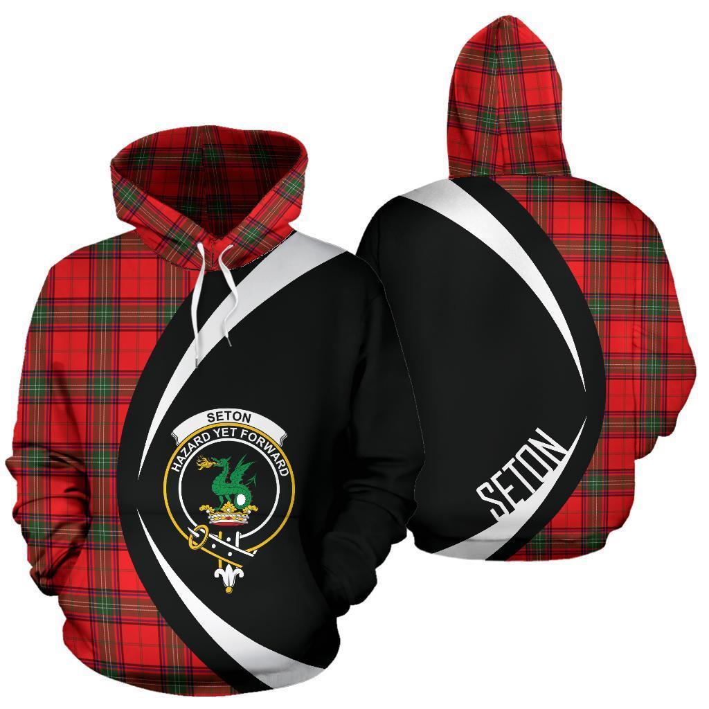 Seton Modern Tartan Crest Hoodie - Circle Style