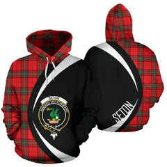 Seton Modern Tartan Crest Hoodie - Circle Style