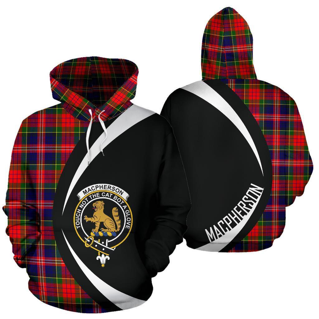 MacPherson Modern Tartan Crest Hoodie - Circle Style
