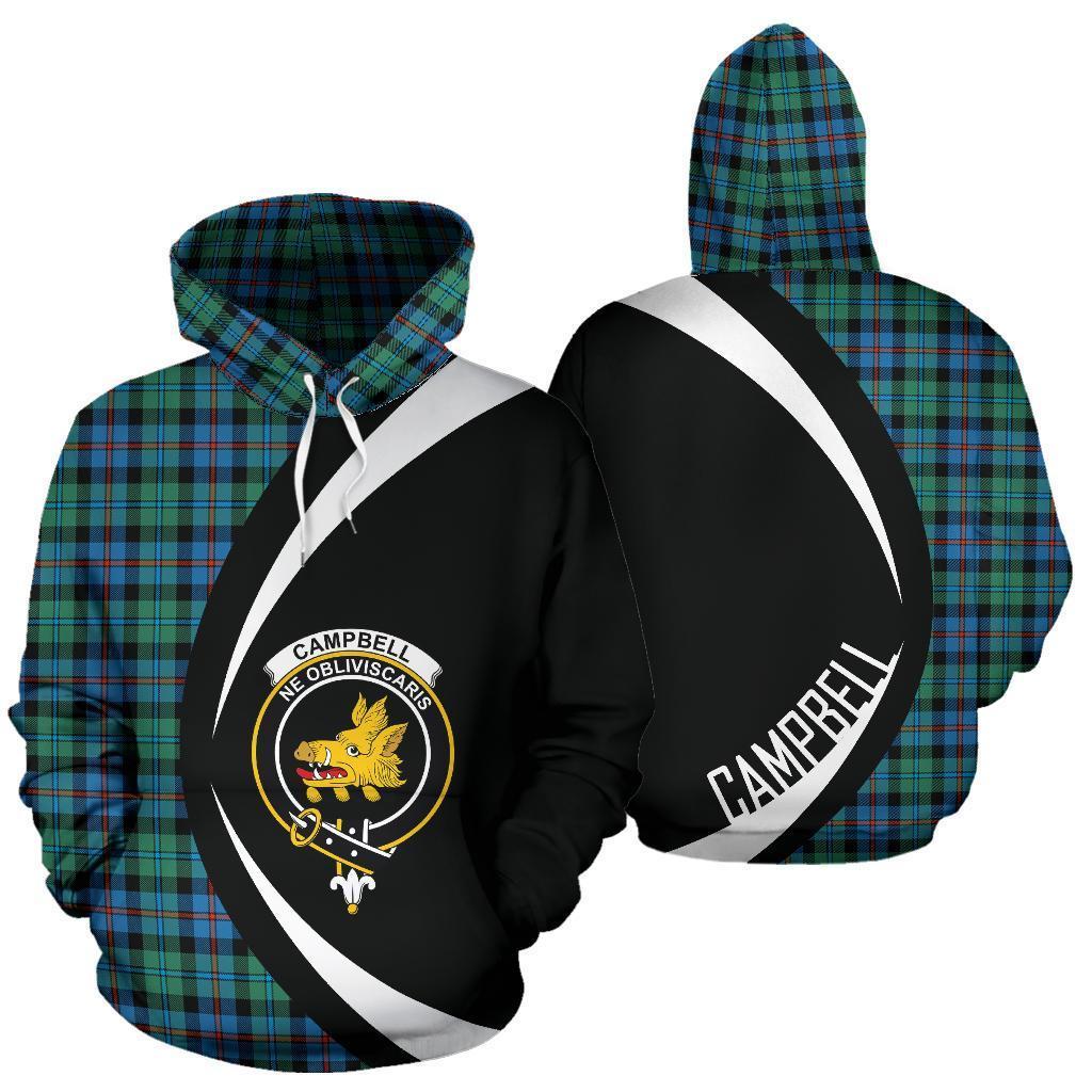 Campbell of Cawdor Ancient Tartan Crest Hoodie - Circle Style