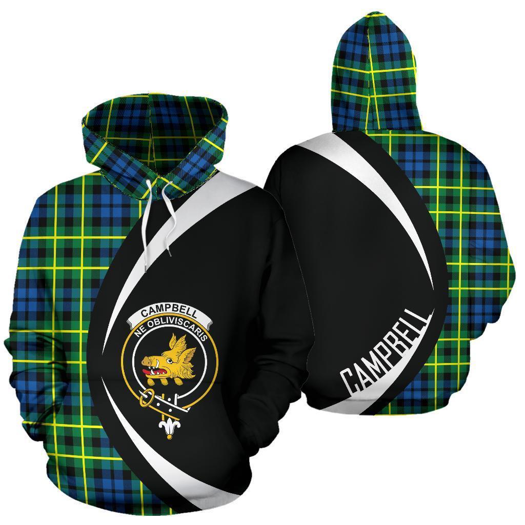 Campbell of Breadalbane Ancient Tartan Crest Hoodie - Circle Style