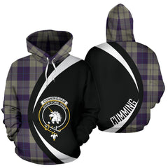 Cunningham Dress Blue Dancers Tartan Crest Hoodie - Circle Style
