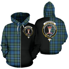 Robertson Hunting Ancient Tartan Crest Zipper Hoodie - Half Of Me Style