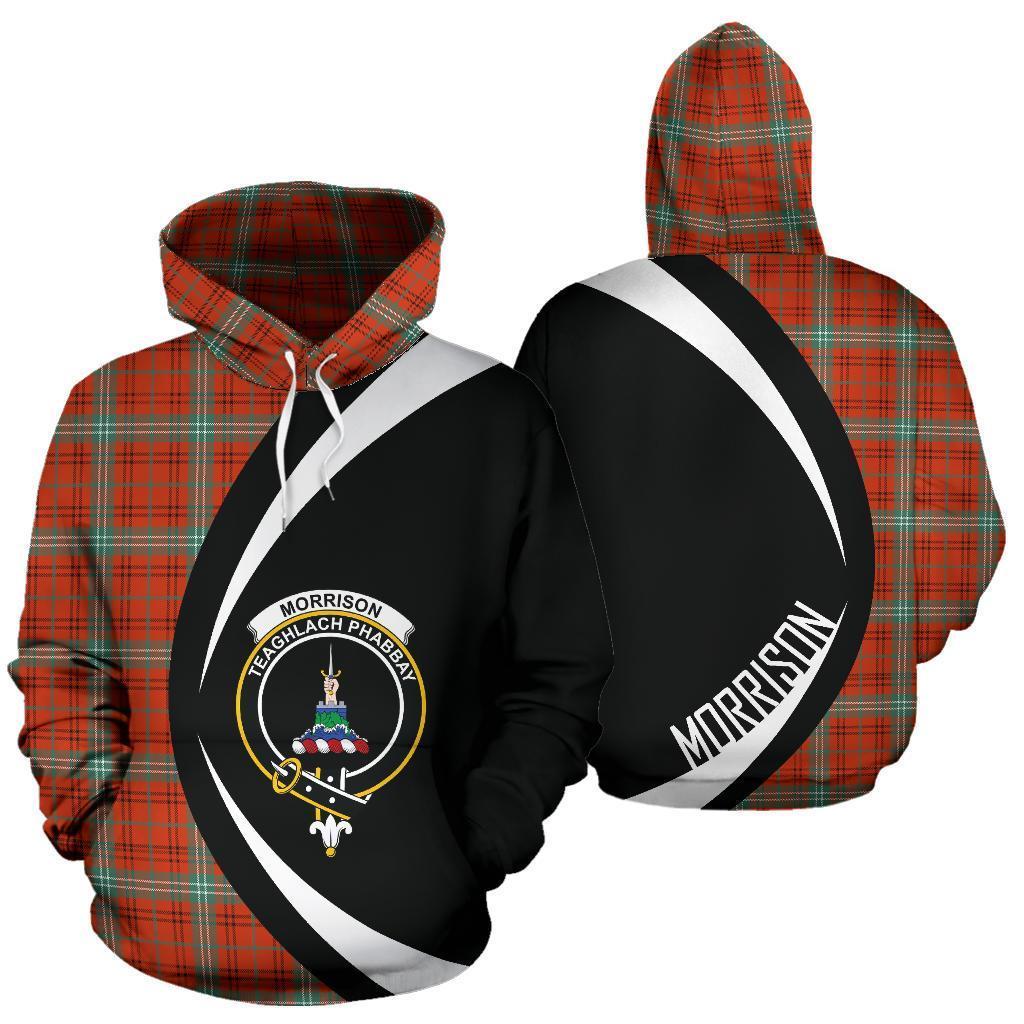 Morrison Red Ancient Tartan Crest Hoodie - Circle Style