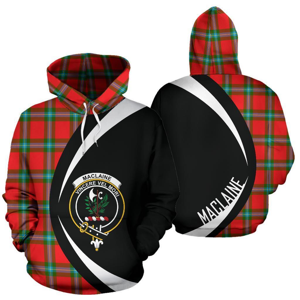 MacLaine of Loch Buie Tartan Crest Hoodie - Circle Style