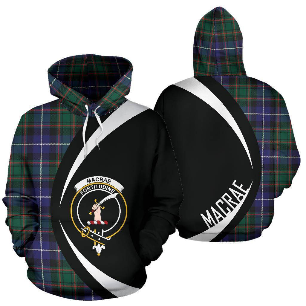 MacRae Hunting Modern Tartan Crest Hoodie - Circle Style