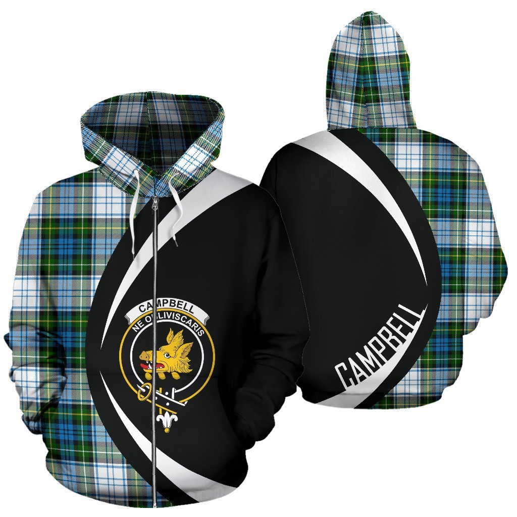 Campbell Dress Tartan Crest Hoodie - Circle Style
