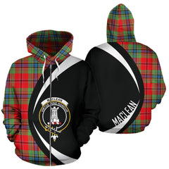 MacLean of Duart Modern Tartan Crest Zipper Hoodie - Circle Style