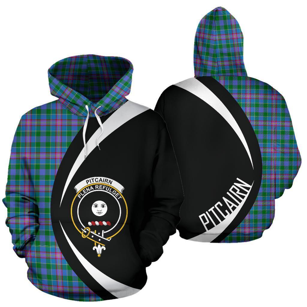 Pitcairn Hunting Tartan Crest Hoodie - Circle Style