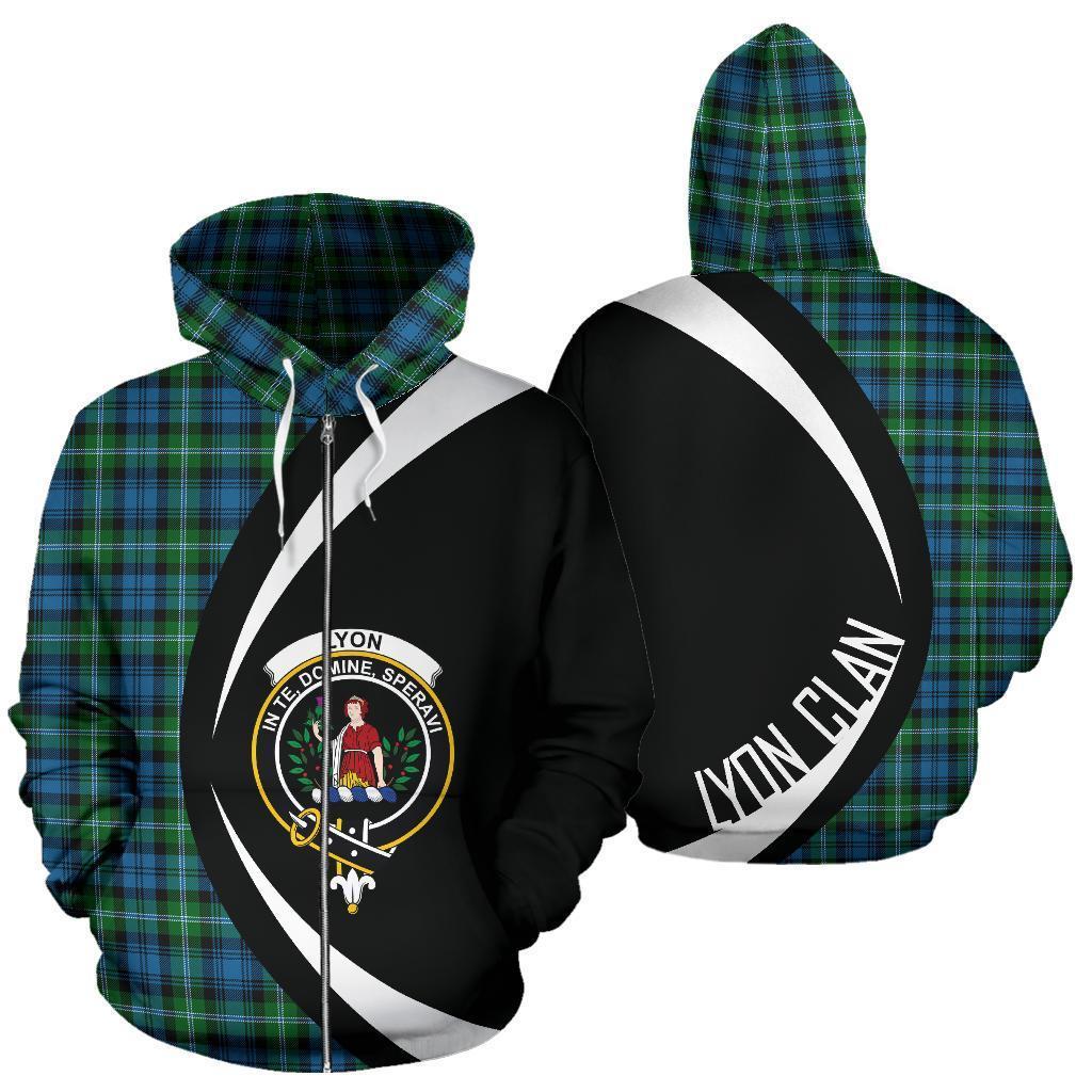 Lyon Tartan Crest Zipper Hoodie - Circle Style