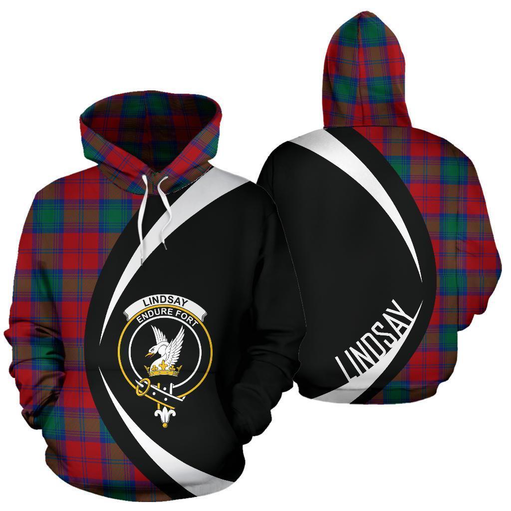 Lindsay Modern Tartan Crest Hoodie - Circle Style