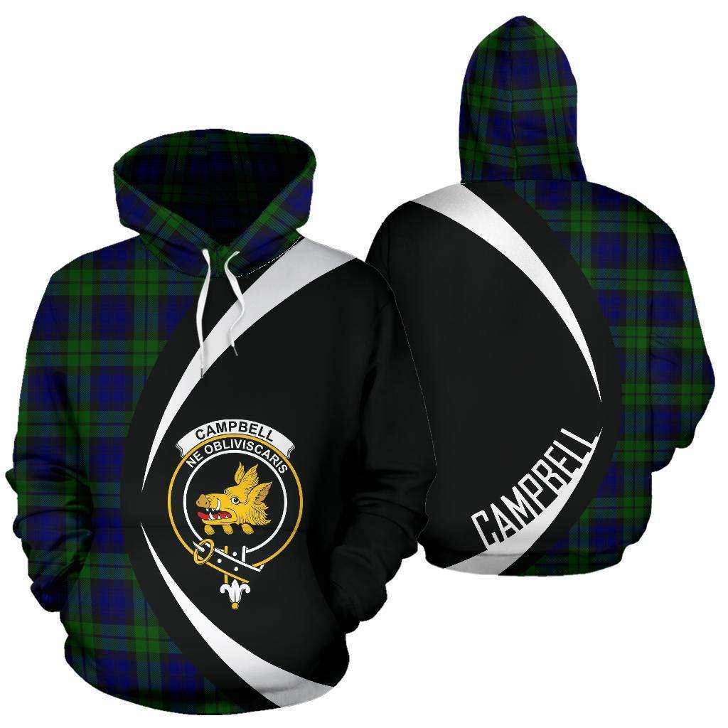 Campbell Modern Tartan Crest Hoodie - Circle Style