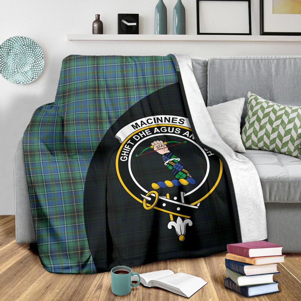 MacInnes Ancient Tartan Crest Blanket Wave Style