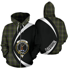 Davidson Tulloch Dress Tartan Zipper Crest Hoodie - Circle Style