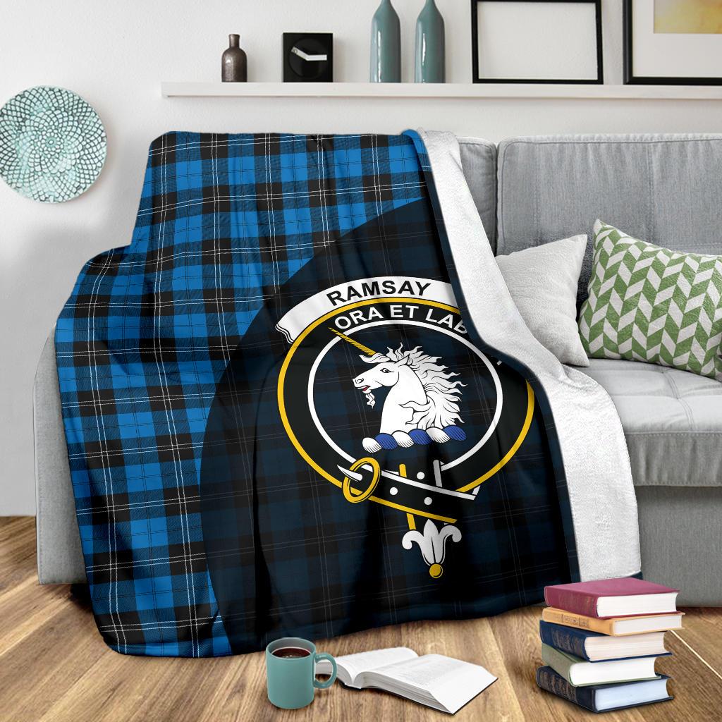 Ramsay Blue Ancient Tartan Crest Blanket - 3 Sizes