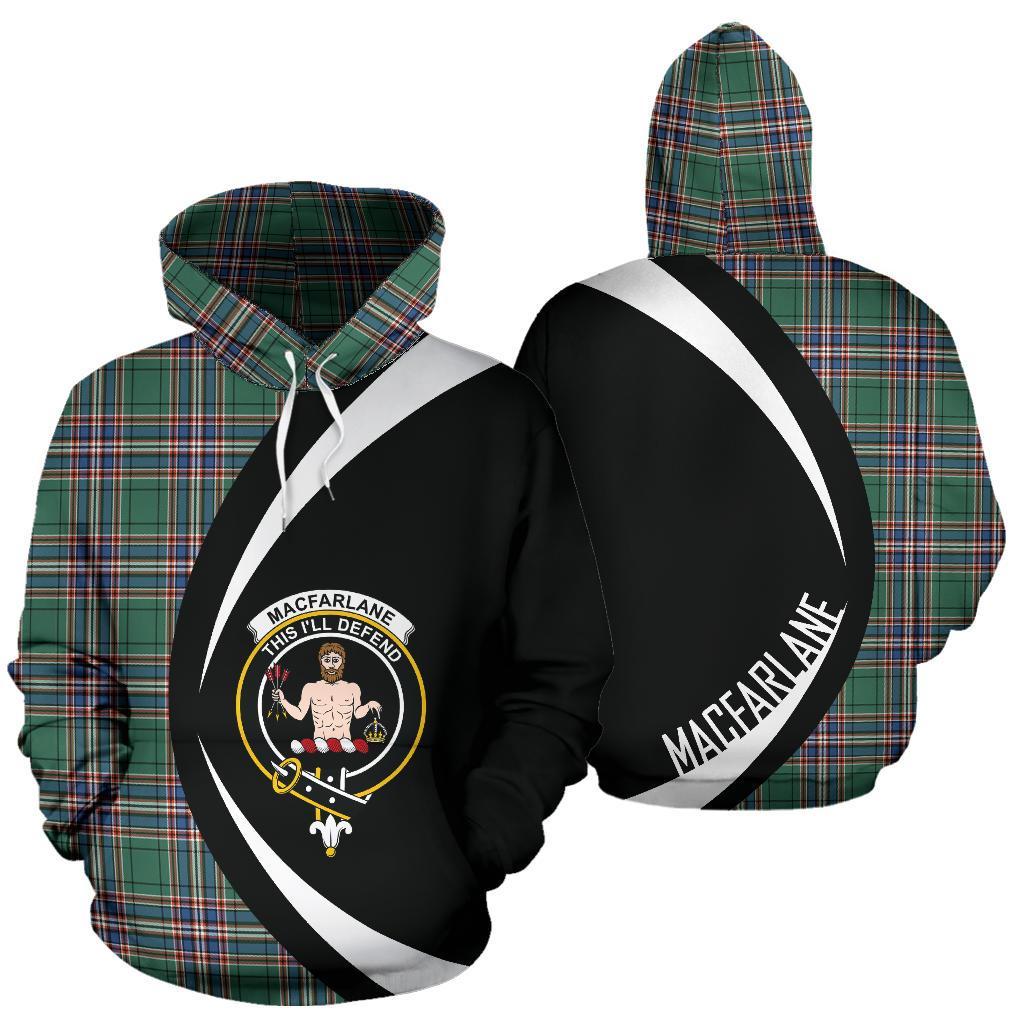 MacFarlane Hunting Ancient Tartan Crest Hoodie - Circle Style