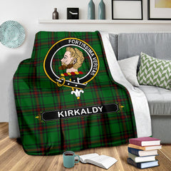 Kirkaldy Family Tartan Crest Blanket - 3 Sizes