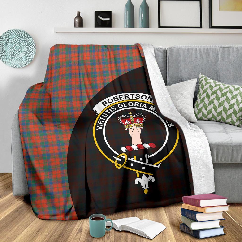 Robertson Ancient Tartan Crest Blanket Wave Style