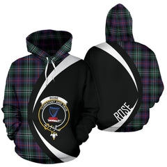 Rose Hunting Modern Tartan Crest Hoodie - Circle Style