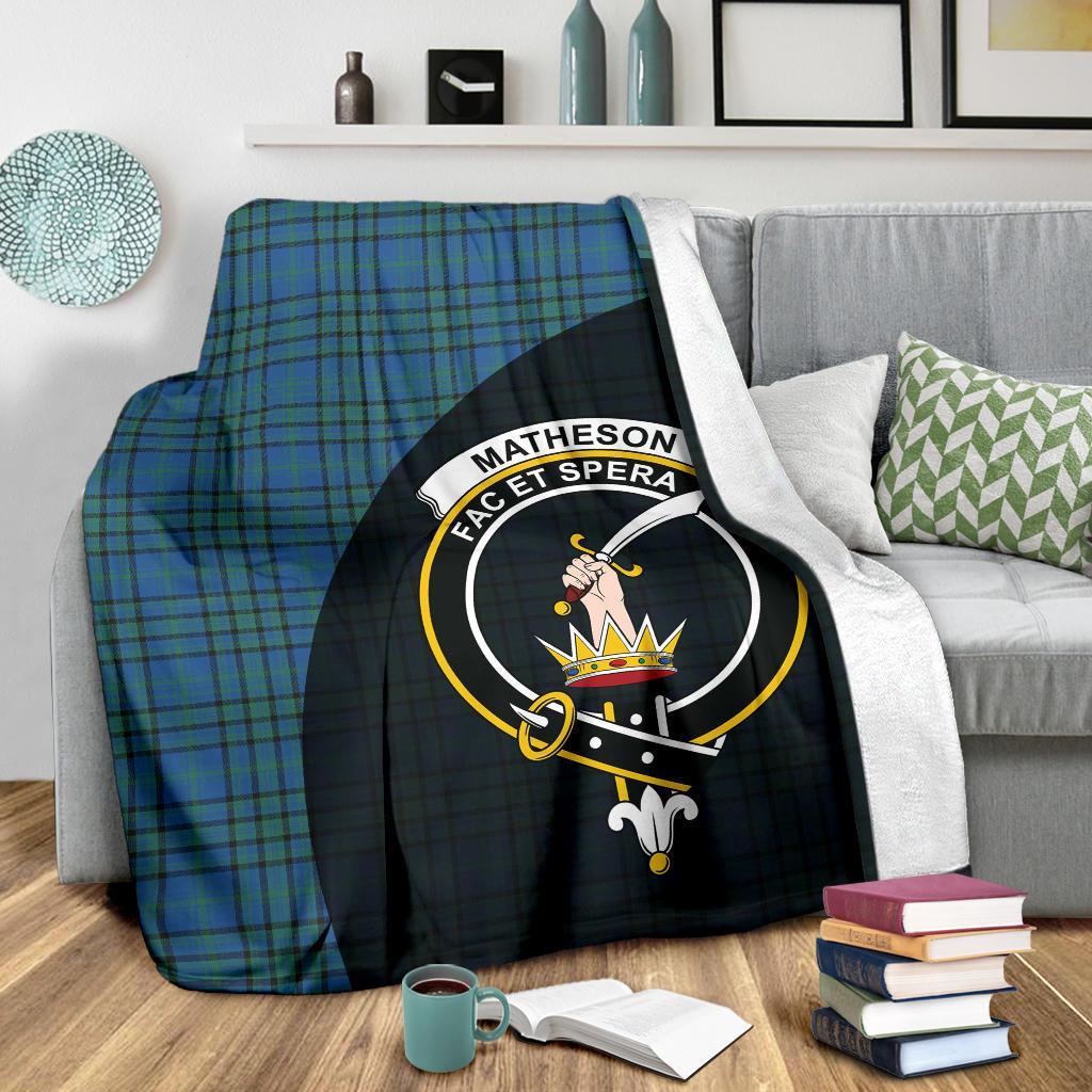 Matheson Hunting Ancient Tartan Crest Blanket Wave Style