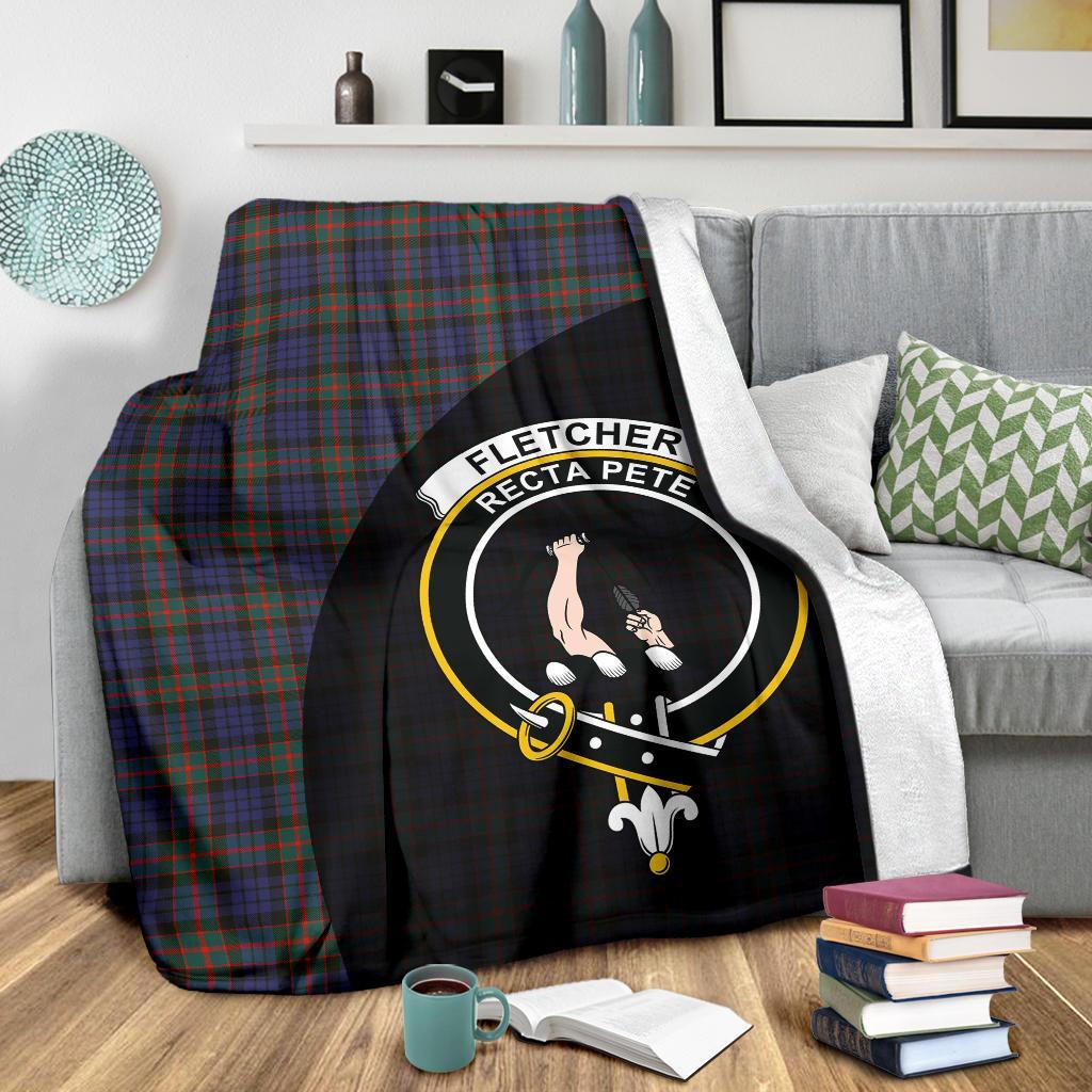 Fletcher of Dunans Tartan Crest Blanket Wave Style