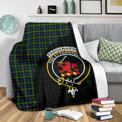 Farquharson Modern Tartan Crest Blanket Wave Style