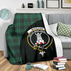 MacLean Hunting Ancient Tartan Crest Blanket Wave Style