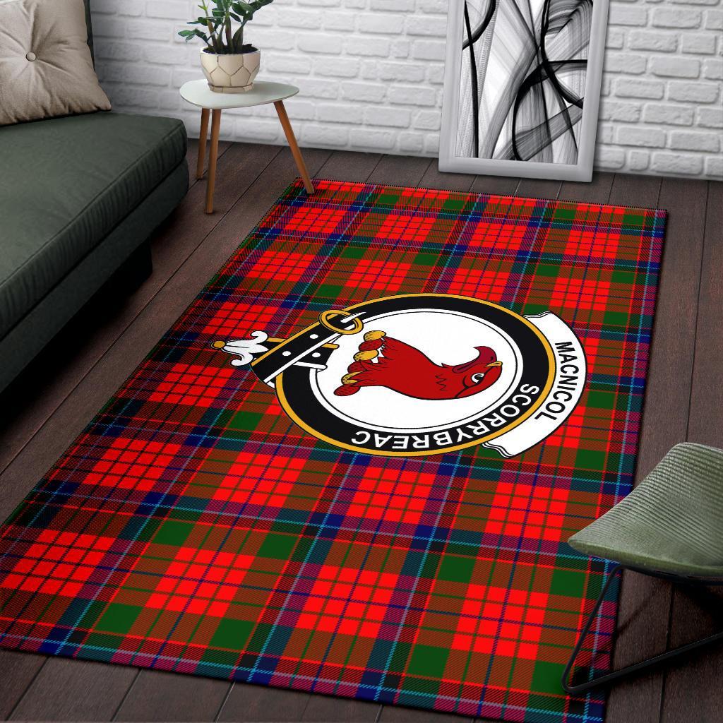 Macnicol (Of Scorrybreac) Tartan Crest Area Rug