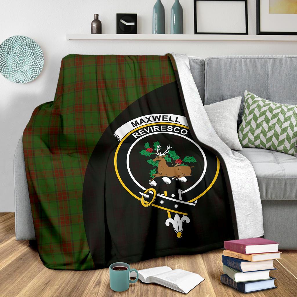 Maxwell Hunting Tartan Crest Blanket Wave Style