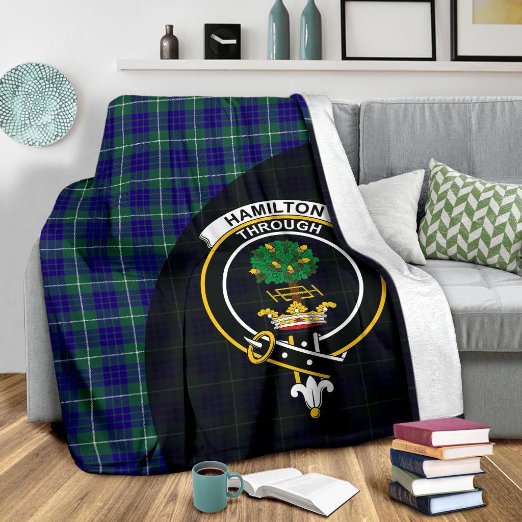 Hamilton Hunting Modern Tartan Crest Blanket Wave Style