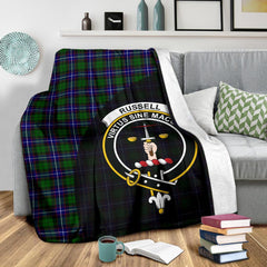 Russell Modern Tartan Crest Blanket Wave Style
